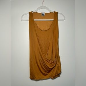 Missoni made in Italy mustard yellow wrap cozy sleeveless top